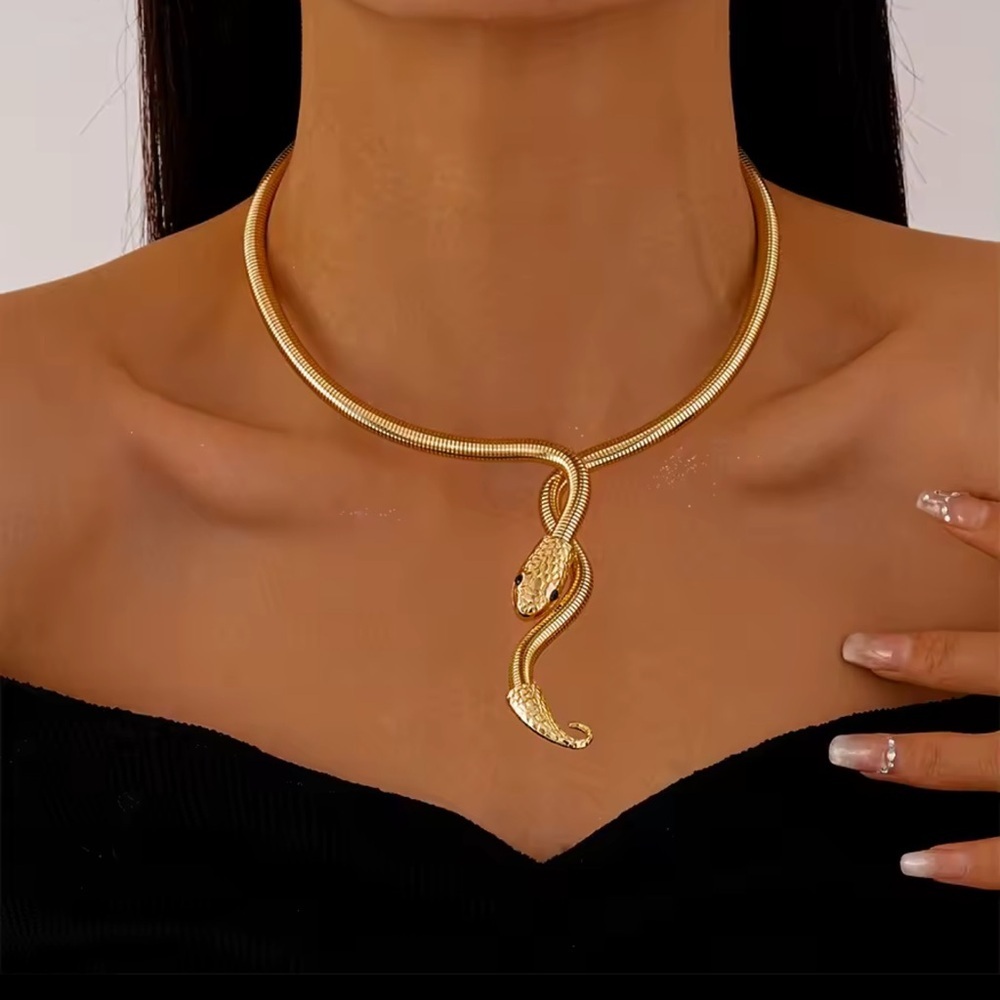 Serpenti Gold Snake Bangle Necklace